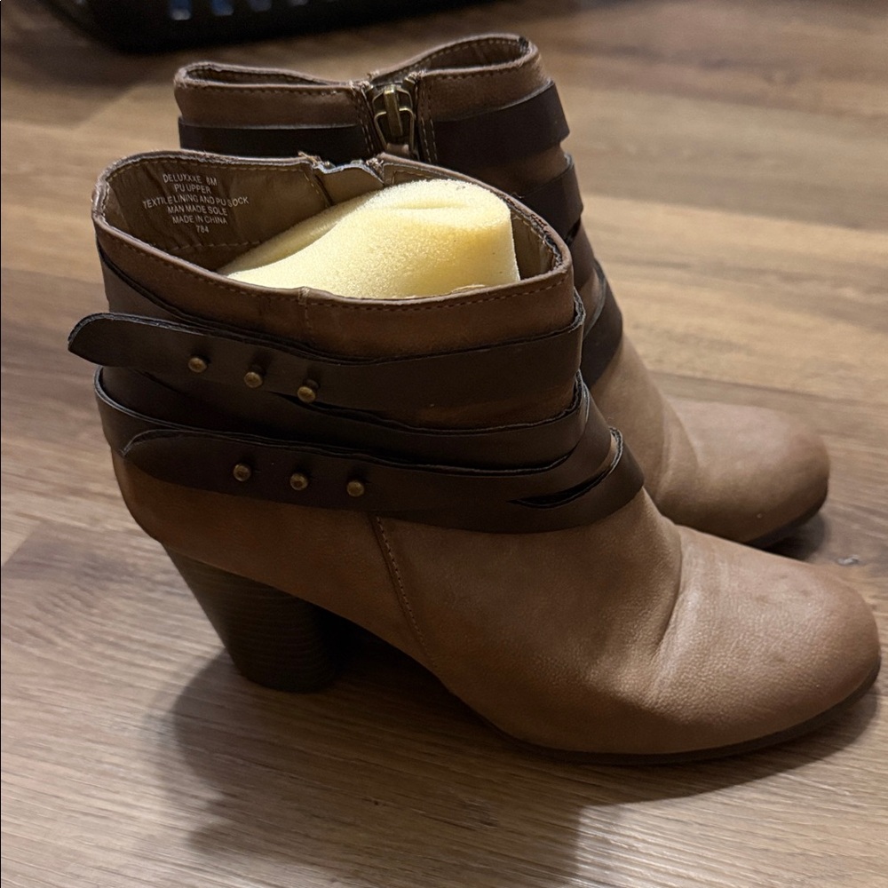 Madden Girl Two-Tone Brown Ankle Booties